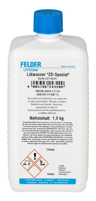 5x lötwasser pinceau pour Rheinzink nedzink # Lötwasser 5 kg champs ZD-Pro